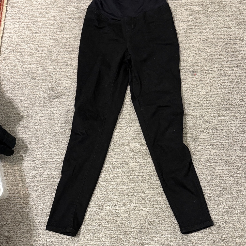 Full Panel Black Maternity Skinny Jeggings